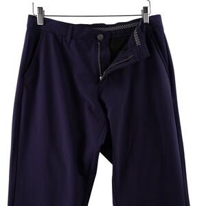 Primo Men 32 Flat Front Chino Pants Navy Blue Golf Casual Performance Stretch